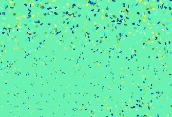 Light Blue, Yellow vector template with memphis shapes.