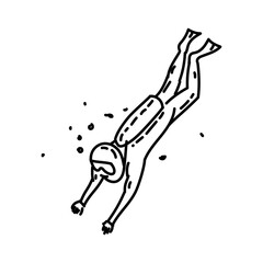 Fototapeta premium Diving Nice Icon. Doodle Hand Drawn or Outline Icon Style