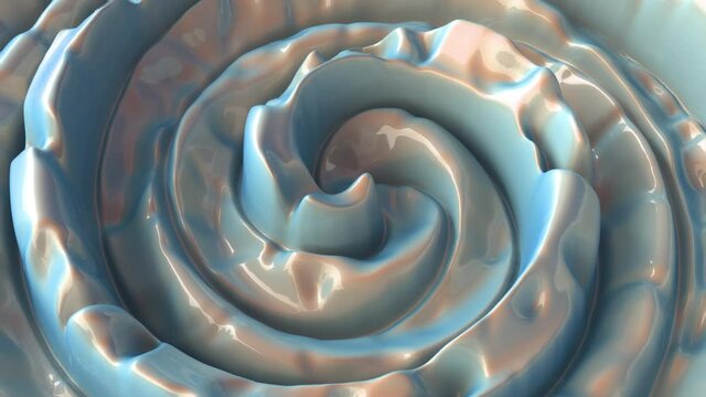 4k liquid cream abstract plastic background light blue motion 3d render infinite loop
