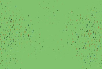 Light multicolor, rainbow vector background with gender symbols.