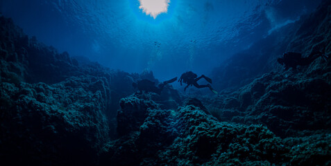 Scuba diving in Sardinia, Mediterranean sea