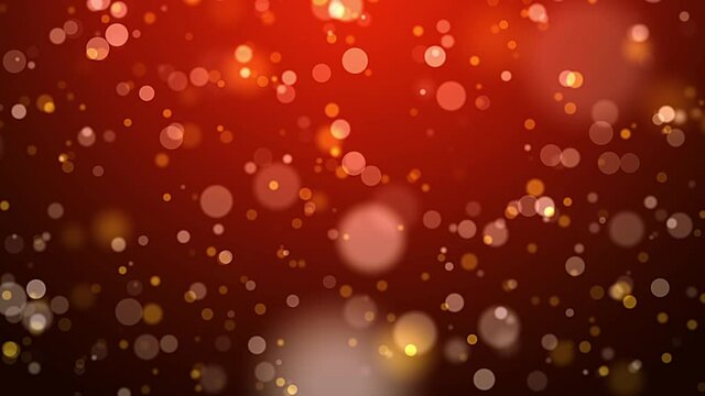 Holiday animation red background with flying sequins. New Year, Christmas, wedding, holiday, party