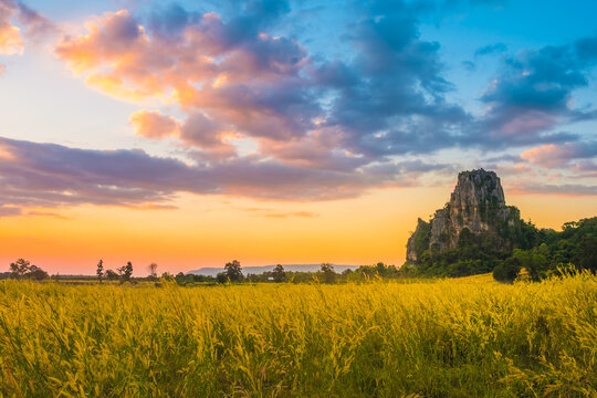 Sunset Meadow, travel around Noen Maprang, Phitsanulok, Thailand