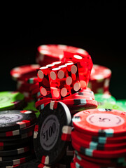 Casino Craps dice close up