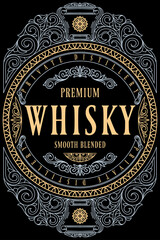 Whisky - ornate vintage decorative label