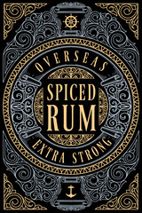 Spiced Rum - ornate vintage decorative label