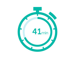 41 minutes timer icon, 41 min digital timer. Clock and watch, timer, countdown