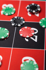 A Roulette table close up
