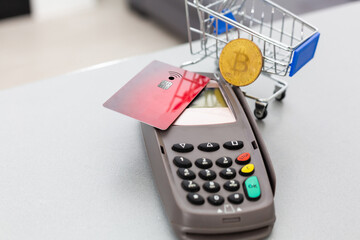 Bitcoin,credit card and POS-terminal