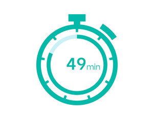 49 minutes timer icon, 49 min digital timer. Clock and watch, timer, countdown