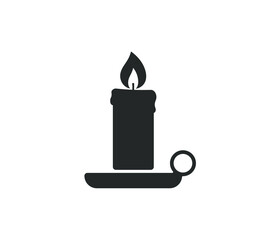 Candle icon symbol. Xmas candle logo sign shape. Vector illustration image. Isolated on white background.