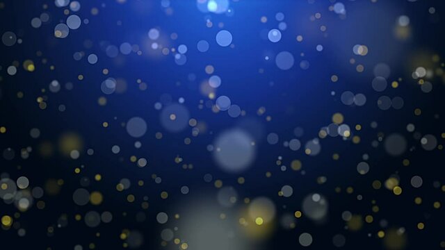 Holiday animation blue background with flying sequins. New Year, Christmas, wedding, holiday, party