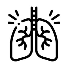 healthy lungs black icon vector. healthy lungs sign. isolated symbol illustration