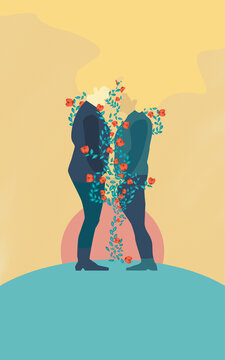 Two women in love celebrate their freedom LGBT