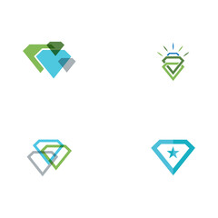 Set  Diamond Logo Template vector symbol