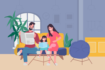 Family People stay at home with lovers and parents.