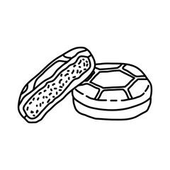 Monaka Icon. Doodle Hand Drawn or Outline Icon Style