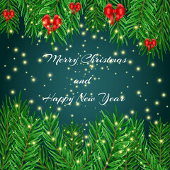 Christmas and New Year greeting card