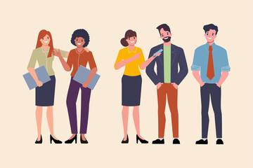 Obraz premium Teamwork of businesspeople in office concept idea.