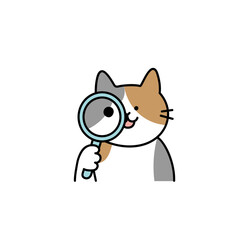 リサーチする猫