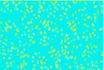 Light Blue, Yellow vector cover with spots.