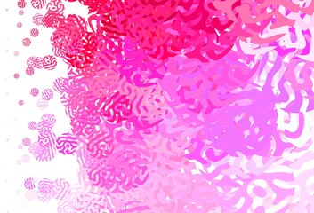Light Purple, Pink vector background with abstract shapes.