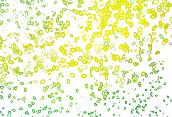 Light Green, Yellow vector background with bubbles.