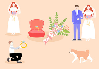 Young people are going to get married, vector chart