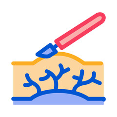 surgery treatment varicose veins color icon vector. surgery treatment varicose veins sign. isolated symbol illustration