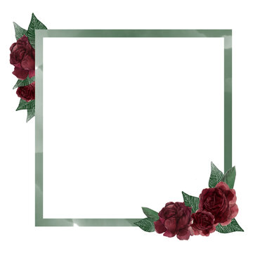 Frame with roses