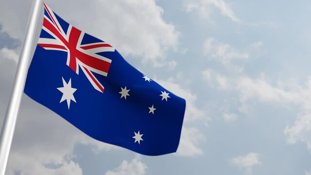 Australia Flag with 3D Rendering Big Closeup. 4K