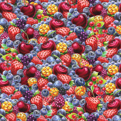 Fototapeta na wymiar Seamless pattern with wild berries