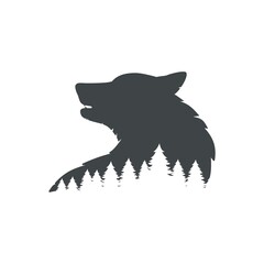 The wolf's head and the forest © Abundzu