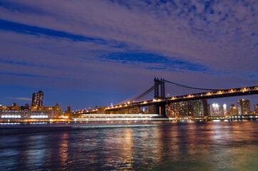 Fototapeta na wymiar Manhattan Bridge at night - New York Cty, United States of America