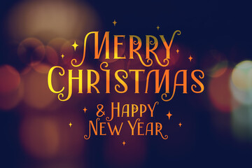 merry christmas and happy new year vector card - 397436612