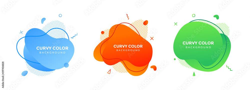 Fototapete modern liquid abstract element graphic gradient flat style design fluid vector colorful illustration
