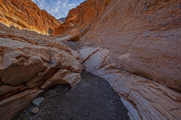 Landscape of the marble walls of Mosaic Canyon, Death Valley National Park, California, USA