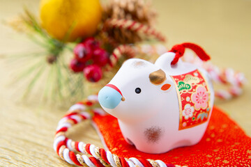 丑年の正月素材