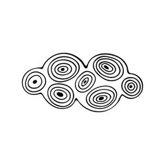 Hand-drawn single element cloud. Beautiful cloud for design and print, isolated on white background. Vector illustration