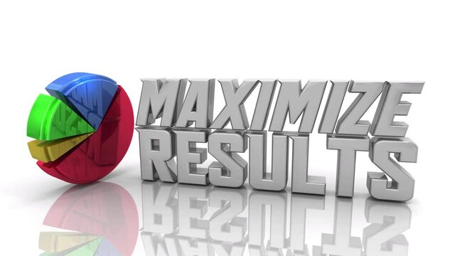 Maximize Results Pie Chart Market Share Boost Earnings 3d Animation