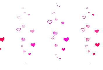 Fototapeta na wymiar Light Pink vector background with hearts.