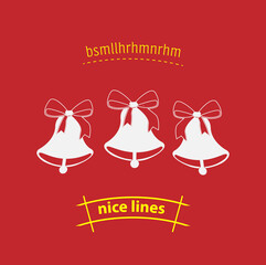 Naklejka premium bell with bow knot isolated vector icon. christmas design element