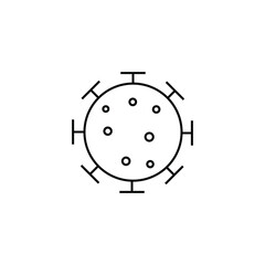 black coronavirus icon on a white background, vector illustration