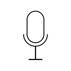 black microphone icon on a white background, vector illustration