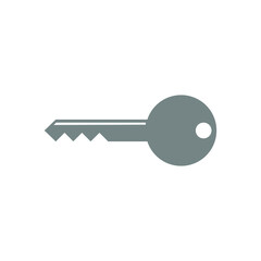 gray key icon on a white background, vector illustration