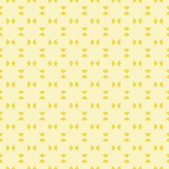 Abstract ornamental seamless pattern. Simple vector texture with curved shapes, floral silhouettes. Elegant geometric background in yellow color. Stylish repeat design for decor, wallpapers, textile