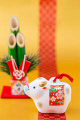 丑年の正月素材