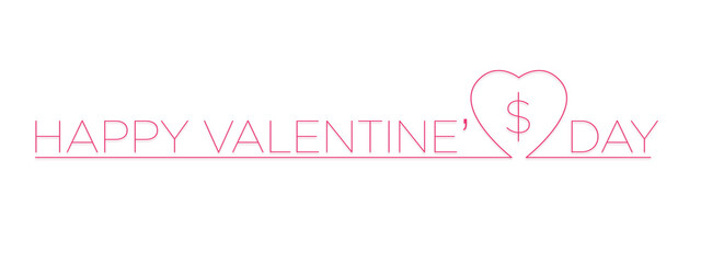 happy valentine's day.Text and heart shape.