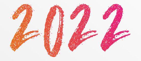 2022 - happy new year 2022 gold glitter