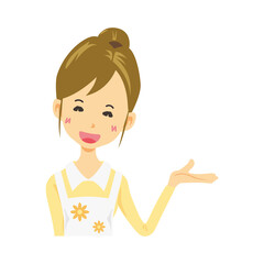 紹介する女性のイラスト